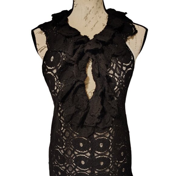 Robbie & Nikki Womens Blouse Medium Lace Ruffle Victorian Romantic Dark Boho - Picture 2 of 9